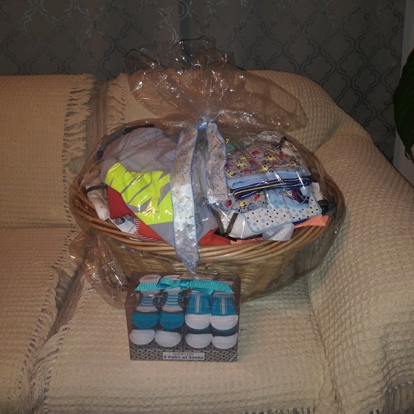 A baby boy basket